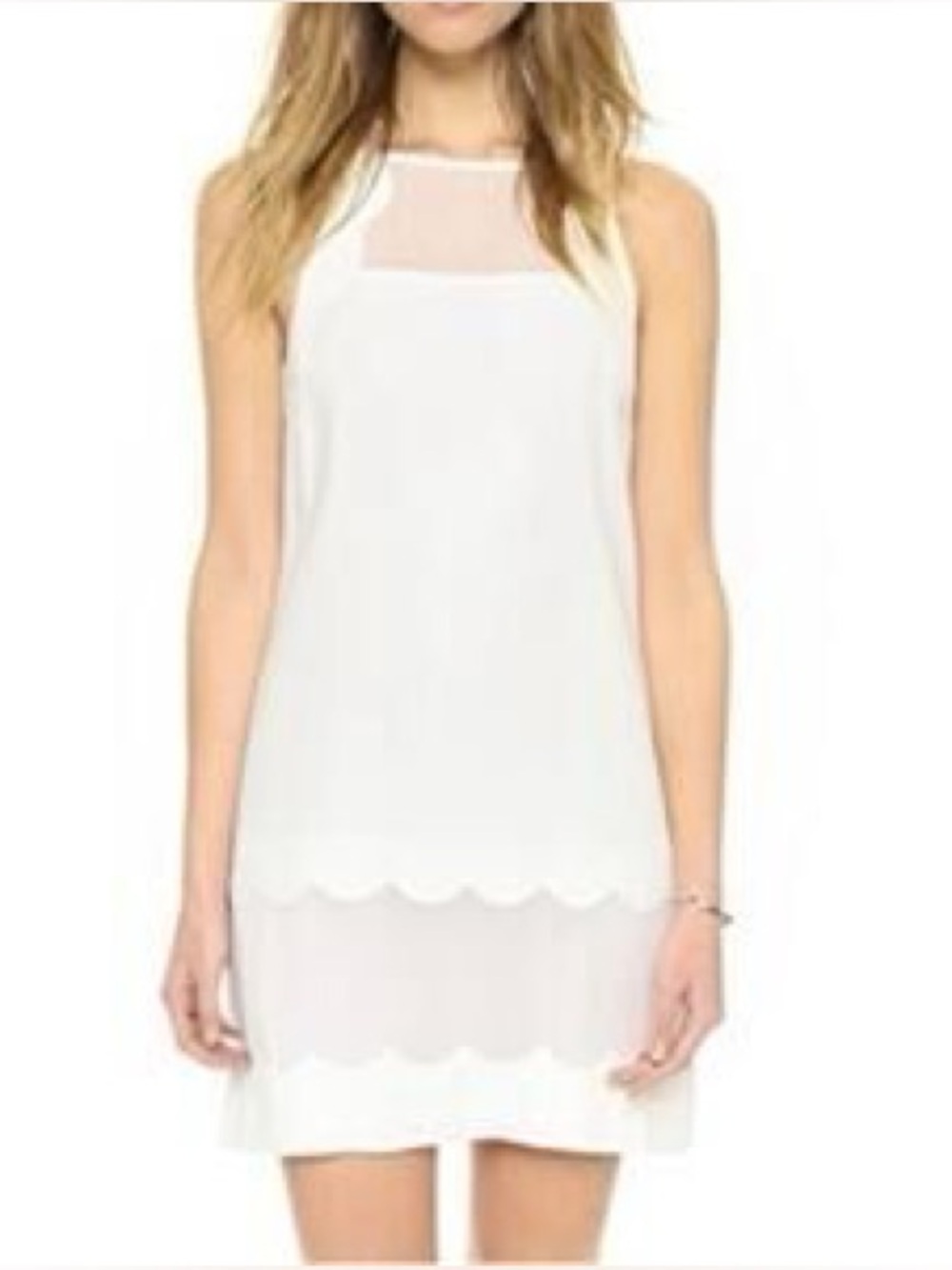 Club Monaco Nimah Scalloped Shift Dress